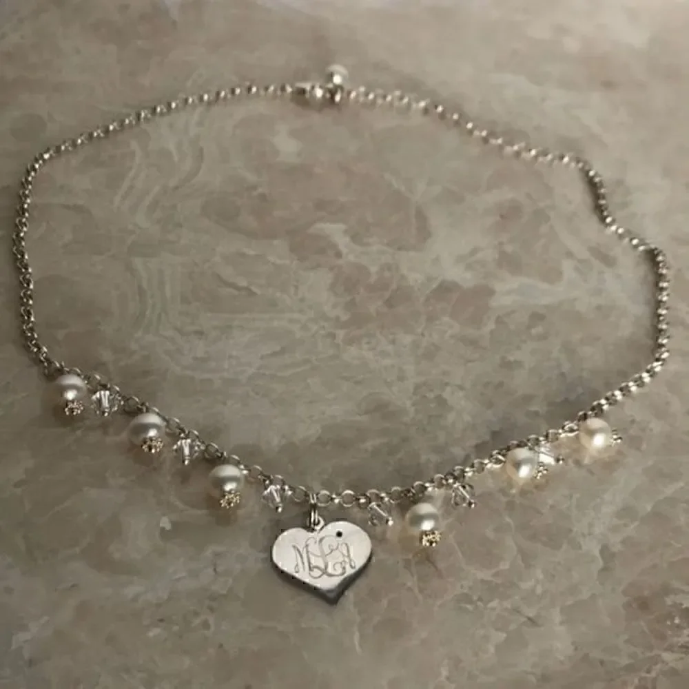925 Silver Real‎ Pearls crystals necklace